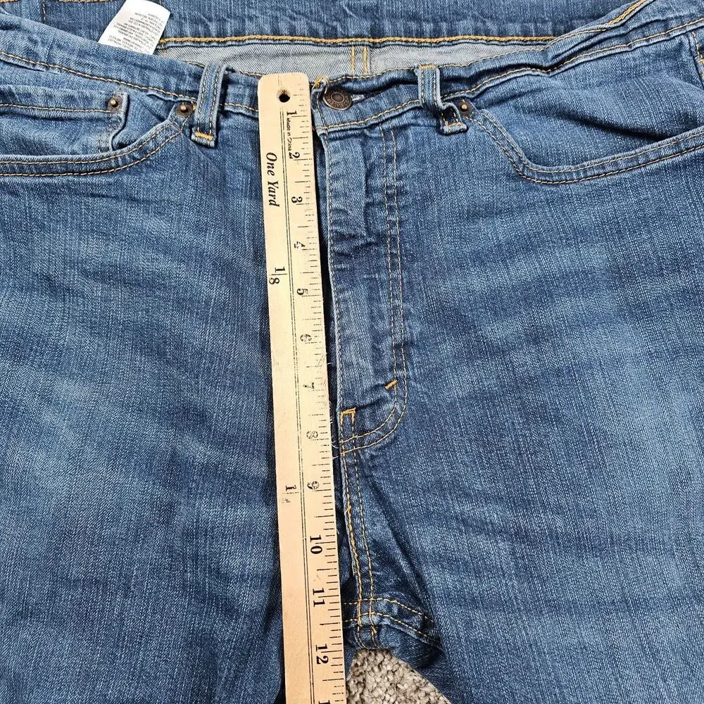 Levis 505 Jeans Mens 33x27 Blue Denim Regular Straight Stretch Distressed Grunge
